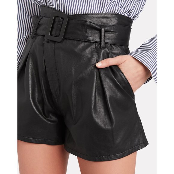 Marissa Webb Black Leather Shorts, size 2 - Picture 5 of 7